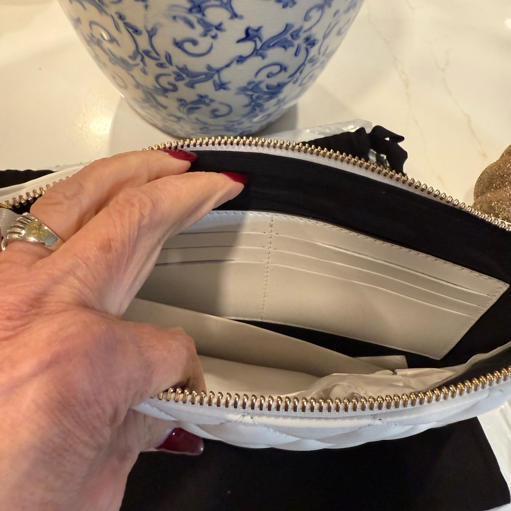 Versace White Quilted Women's Clutch - Picture 3 of 4